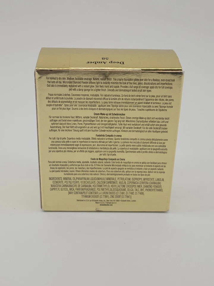 ELIZABETH AREN FLAWLESS FINISH SPONGE ON CREAM MAKEUP 58 DEEP AMBER .8oz/23g - Image 4 of 4