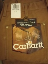 34X32 VINTAGE CARGARTT DOUBLE KNEE WORK DUNGAREE BO1 BROWN