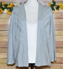 Worthington Gray Open Front Cardigan Sweater Plus Size 1X Layering Casual Office