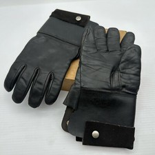 VINTAGE Black LEATHER Heavy Duty Motorcycle RIDING GLOVES W Wrist Cover M/L