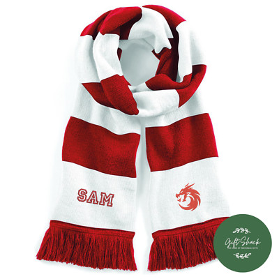 Wales Rugby Schal - bestickt mit Initialen & individuellem Drachen Design