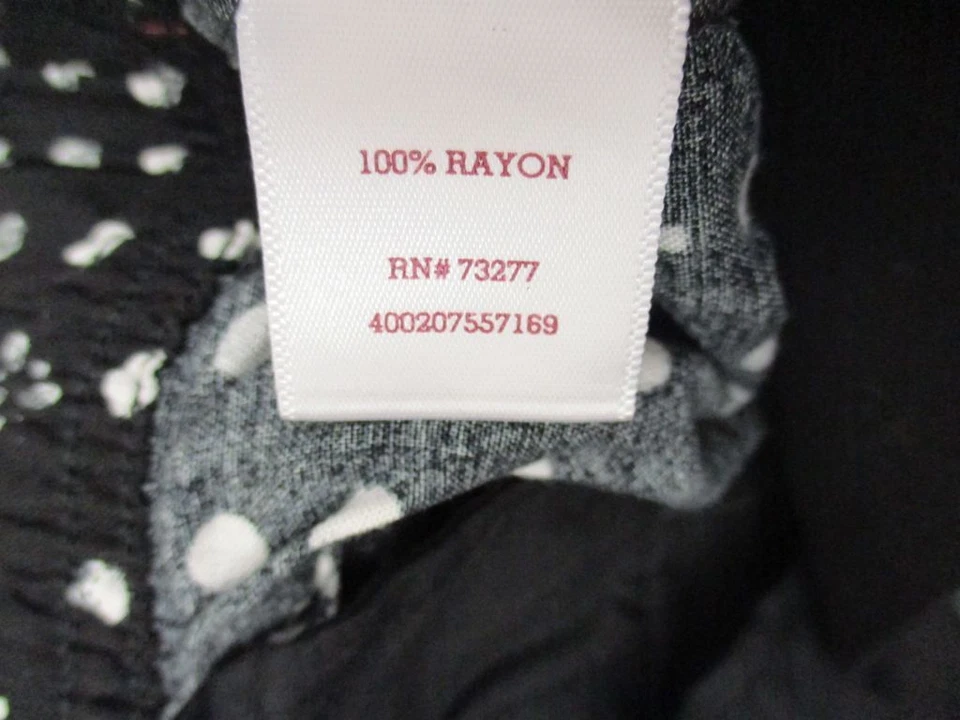 Pantalones cortos holgados de verano 100 % rayón de tiro alto a lunares negros talla L SO T780 Foto 4 de 4