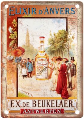 1890s Vintage Liquor Poster Retro Look Reproduction Metal Sign E858