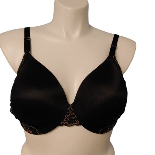Soma Vanishing Back Bra Women's Plus Size 38DD Black Gold Lace Underwire Padded  - Picture 1 of 16