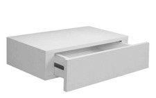 MENSOLA CON CASSETTO DA PARETE PENSILE SOSPESA LEGNO MURO BIANCO 40*24*10 cm