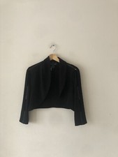 Frank Lyman Black Cold Shoulder Bolero Jacket - - Sz 14