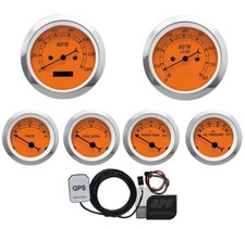 Motor Meter Racing Classic Orange 6 Gauge Set 85mm Gps Speedometer Mph F Psi Motor Meter Racing Classic Orange 6 Gauge Set 85mm Gps Speedometer Mph F Psi