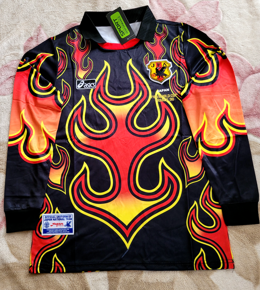 Japan Soccer Jersey Retro Fire Edition Long Sleeve S,M,L,XL Japan Soccer Jersey Retro Fire Edition Long Sleeve S,M,L,XL