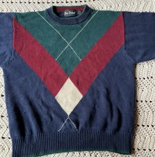 Vintage 90s Par Four Knit Golf Sweater Geometric Size M Golfing Sports A4