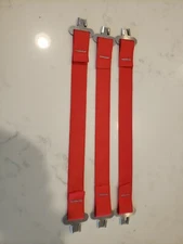 Bullard hard hat liner suspension one set of 3 red straps and clips . 
