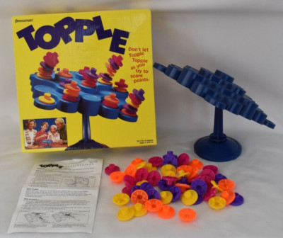Topple Board Game 2004 Pressman Original Instructions Bright Playing Pieces