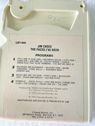 8 Track Tape JIM CROCE - THE FACES I'VE BEEN - Bild 2 von 3