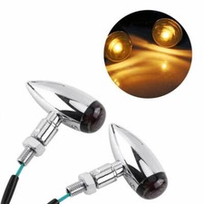 Chrome Mini Moto LED Clignotants Indicateur lumineux de clignotant Lampe ambre