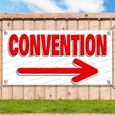 CONVENTION RIGHT ARROW Advertising Vinyl Banner Flag Sign Many Size DIRECTIONAL