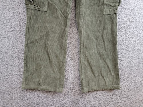 Tinseltown Corduroy Low-Rise Cargo Jeans Junior 5 Dusty Olive Button Zip Closure - Picture 4 of 16