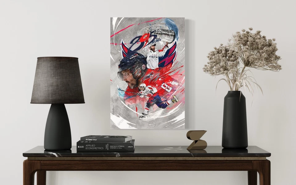 Lienzo estampado Alex Ovechkin | Washington Capitals | Arte de pared deportivo | Decoración de pared Foto 3 de 4