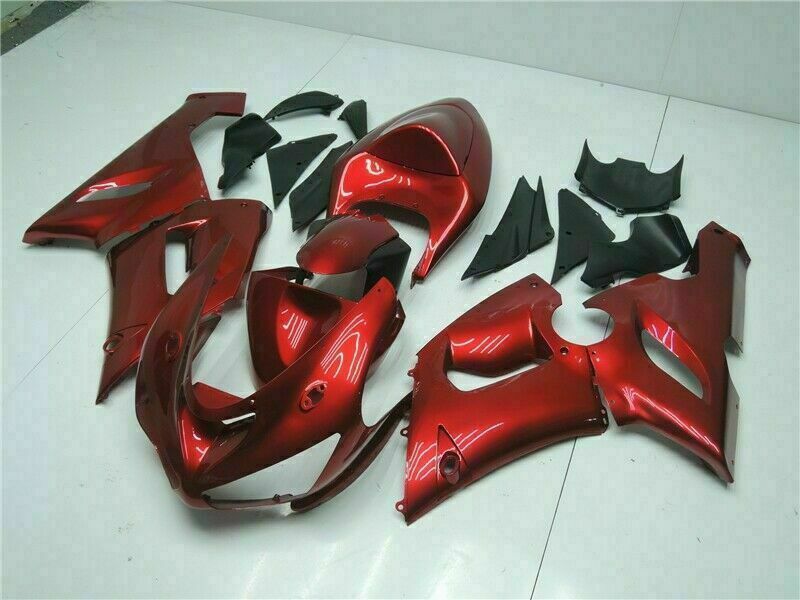 アクセサリーset 2005-2006 Kawasaki ZX6R 636 Fairing Kit Candy Red