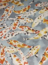 100% Cotton Koi Fish Swimming Asian Inspired Fabric FQ Fat Quarter
