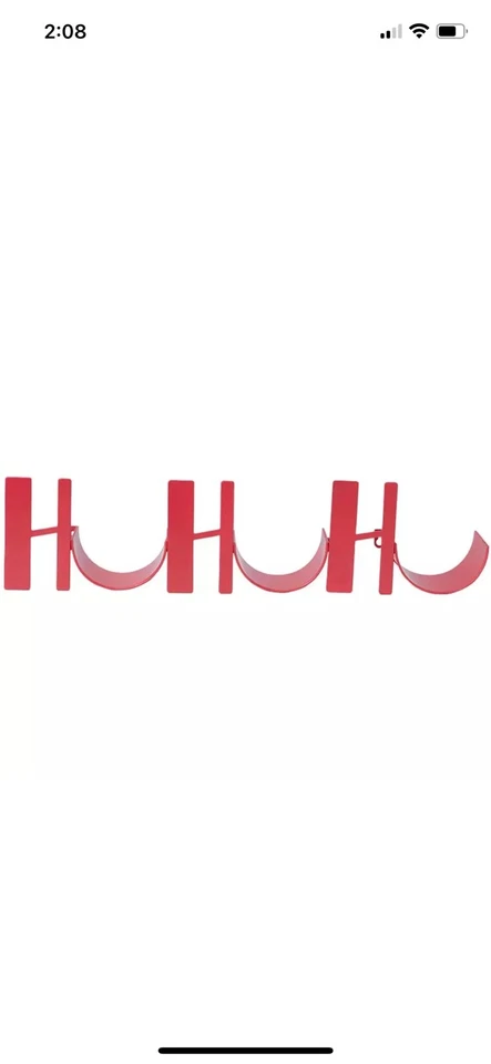 NUEVO HO HO HO Soporte de Papel Higiénico Navidad Vacaciones Decoración de Pared Rojo Metal 26" Foto 2 de 4