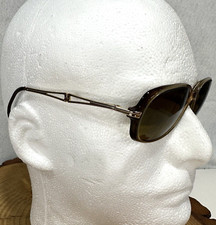 Luxottica Eyeglass Frames Vintage Gold Bamboo ITALY 54- 6-135 STYLISH Retro