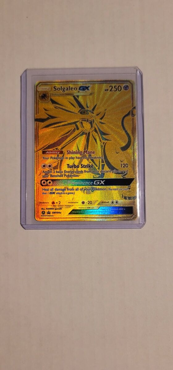 Mavin  Pokemon GOLDEN Solgaleo GX & Lunala GX Full Art Alt Arts SM104a  Hidden Fates HTF