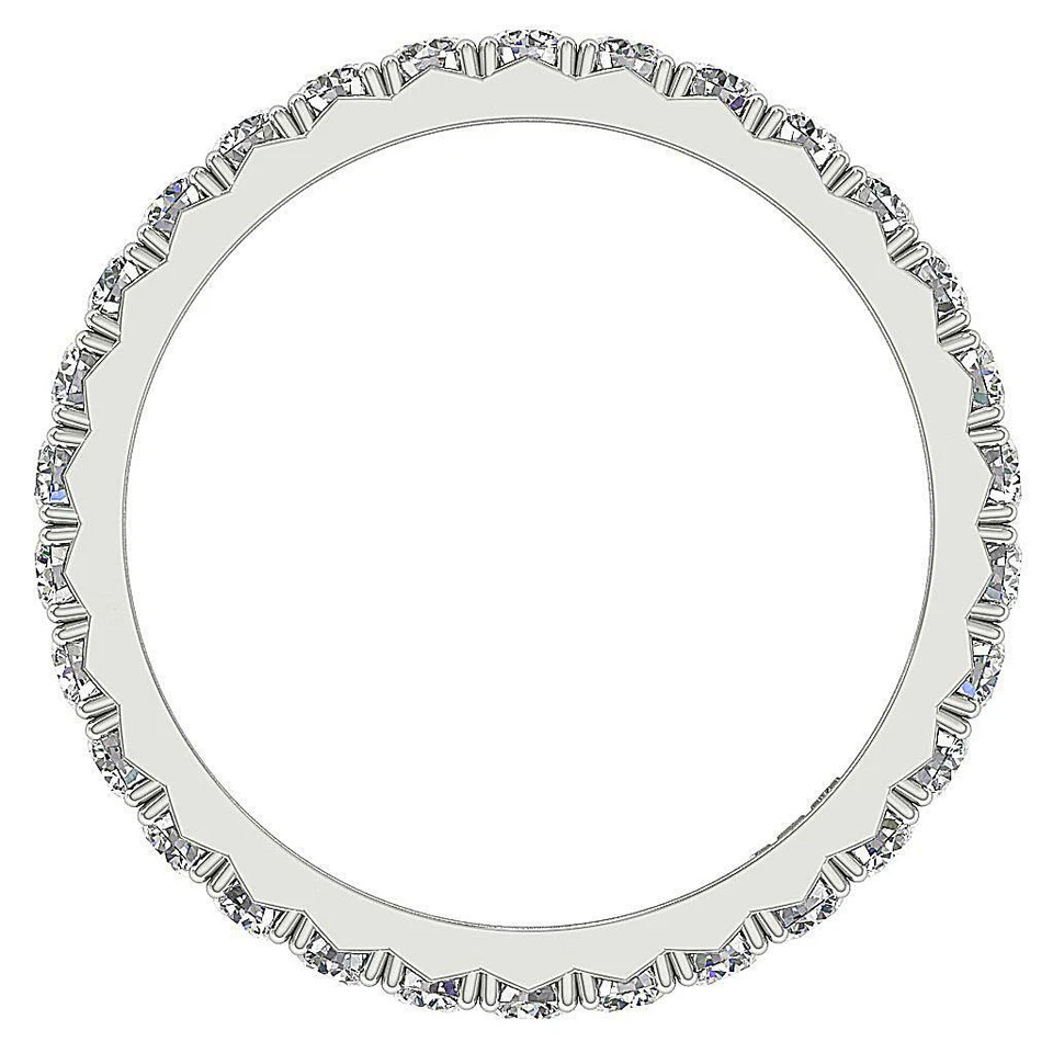 Eternity Stackable Wedding Ring Band I1 G 1.10 Ct Round Diamond 14K Solid Gold - Image 2 of 4