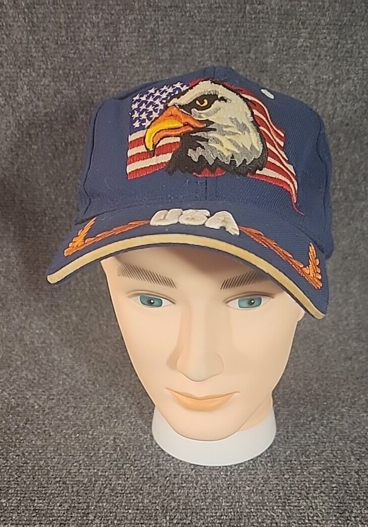 Patriotic American Eagle Blue Trucker Baseball Cap Adjustable Dad Sport Hat USA-image