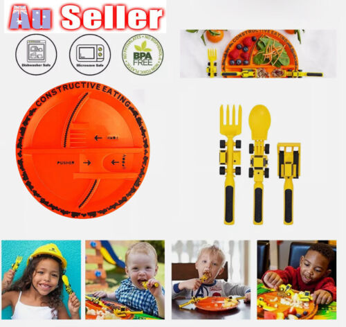 Utensil Set for Kids Construction Themed Toddler Dish Forks Spoons Gift 2025 AU