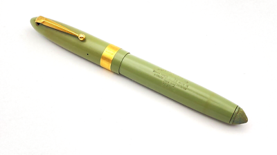 スワン万年筆　レバーレス　14K　（Swan Fountain Pen） VINTAGE SWAN LEVERLESS FOUNTAIN PEN GREEN WITH 18K RING 14K GOLD