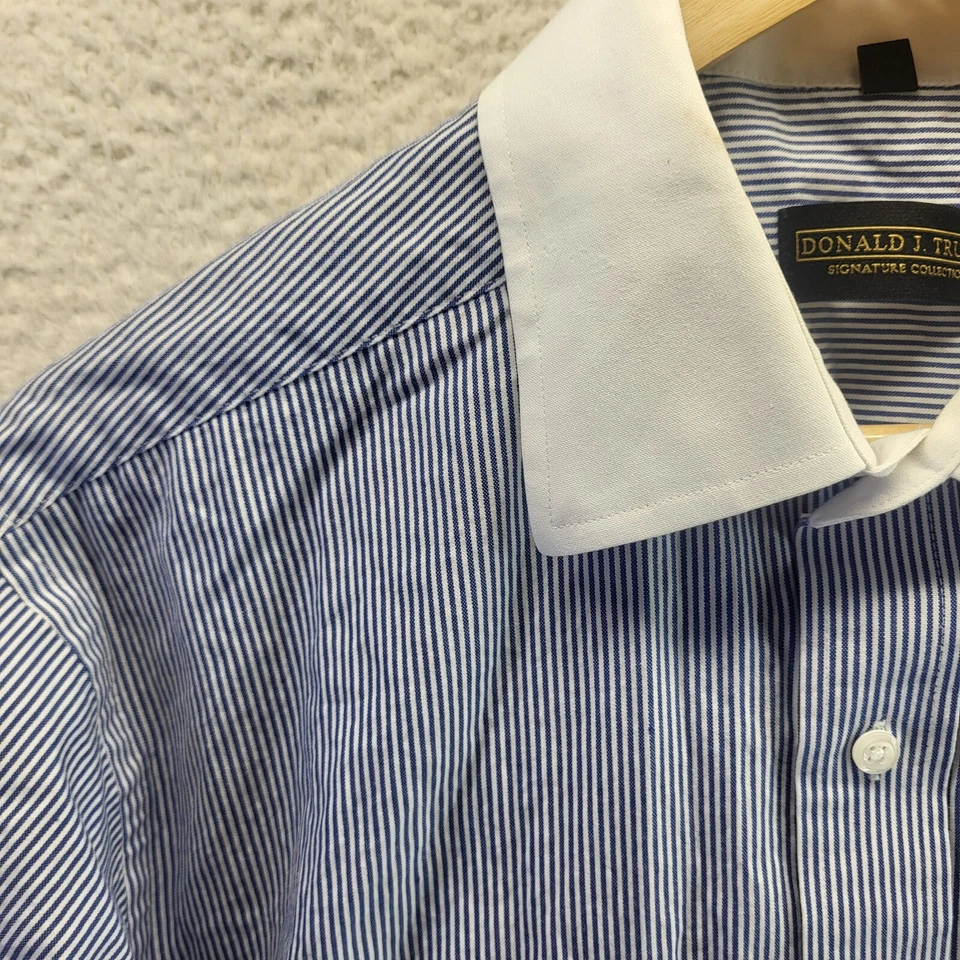 Camisa a Rayas Donald J Trump Signature Collection Para Hombre 17 32/33 Cuello Blanco Foto 4 de 4