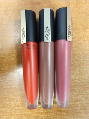 3 Pack: L'Oreal Brilliant Rouge Signature Matte Lip Stain #422/#428/#458 (HH68)