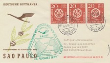 BUNDESREPUBLIK 1956 Flugdienst Eröffnung n Südamerika DÜSSELDORF - SAO PAULO 