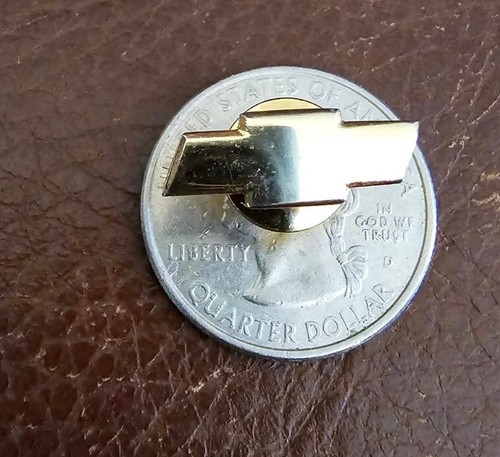 Bundle 3 Chevrolet Gold Tone Bowtie Hat Lapel Pin Tie Tac 1" Vintage - Picture 3 of 5