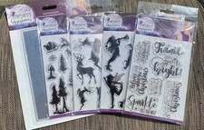 Crafter  s Companion Enchanted Christmas Lot Of Stamps Embossing Folders New 5pcs