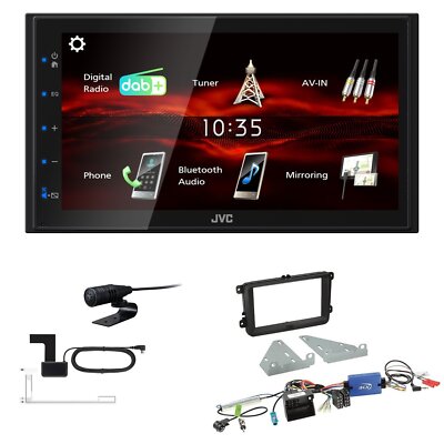 JVC KW-M180DBT 2DIN DAB+ Autoradio für Volkswagen VW T5 Transporter rund Canbus
