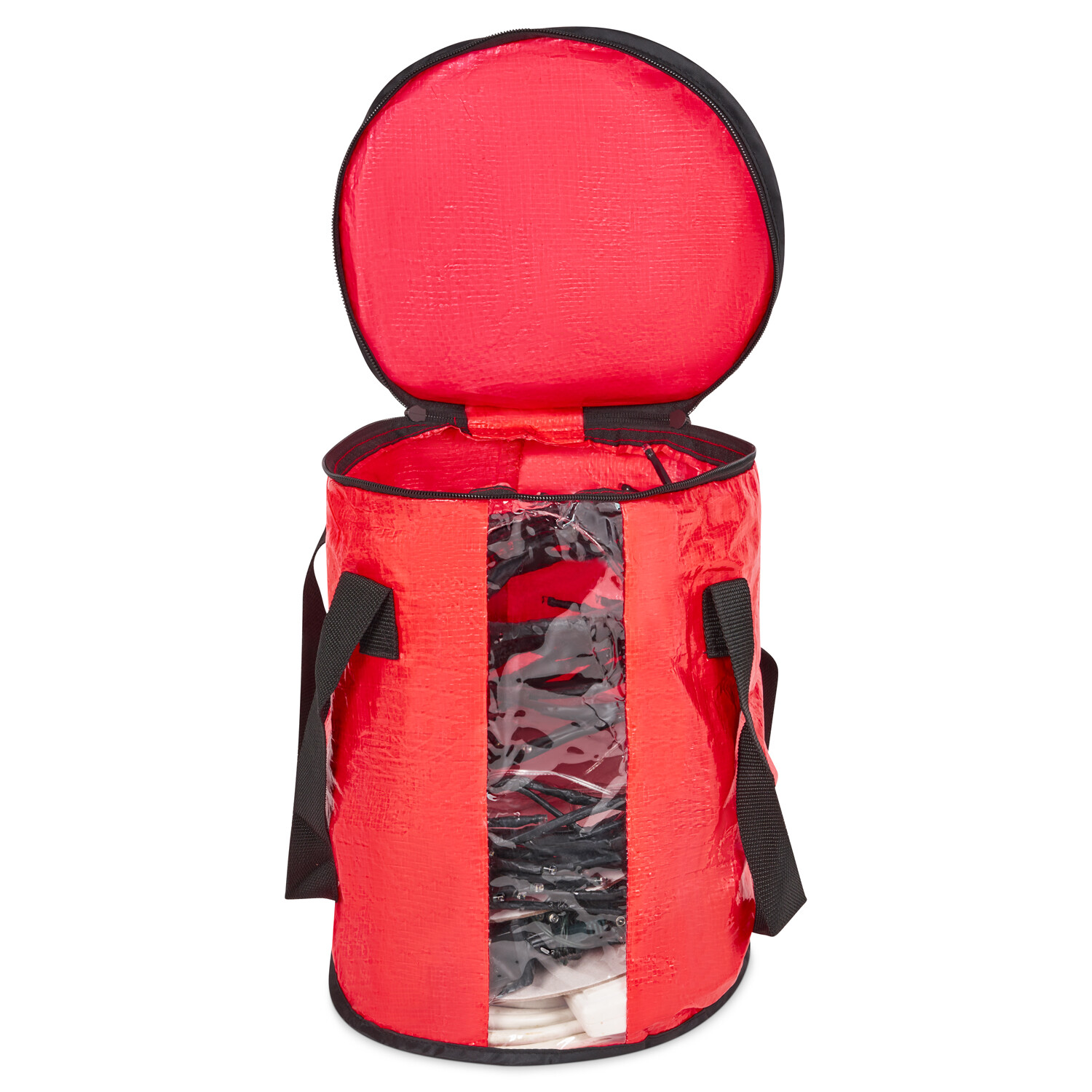 Christmas Tree Lights Storage Zip Bag Collapsible Box W Handles Clear