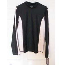 NEW Boys Rashguard Rash Guard Size 16 18 XL Black White CHEROKEE UPF 50 L/S NWT