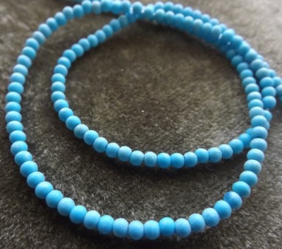 BEADS TURQUOISE (IMITATION) RESIN 2 MM ROUND 16 INCH STRANDS