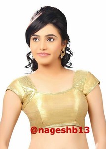 gold sequin blouse saree