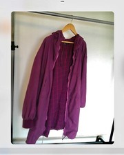 Gudrun Sjoden Rain Jacket Xxl In Damson Cotton With Checked Lining