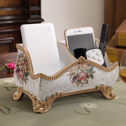 Bandejas de resina floral vintage soporte de tocador organizador de escritorio bandejas de escritorio decoración del hogar - Imagen 6 de 12