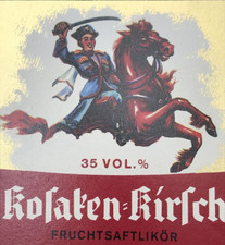 VTG Kosaken Kirsch Brandy Liquor Spirit Bottle Label Germany 4x4.75