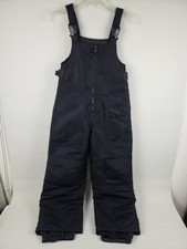 Cherokee Bib Snow Pants Youth Sz 8-10 Black Reinforced Knees Adjustable Pockets