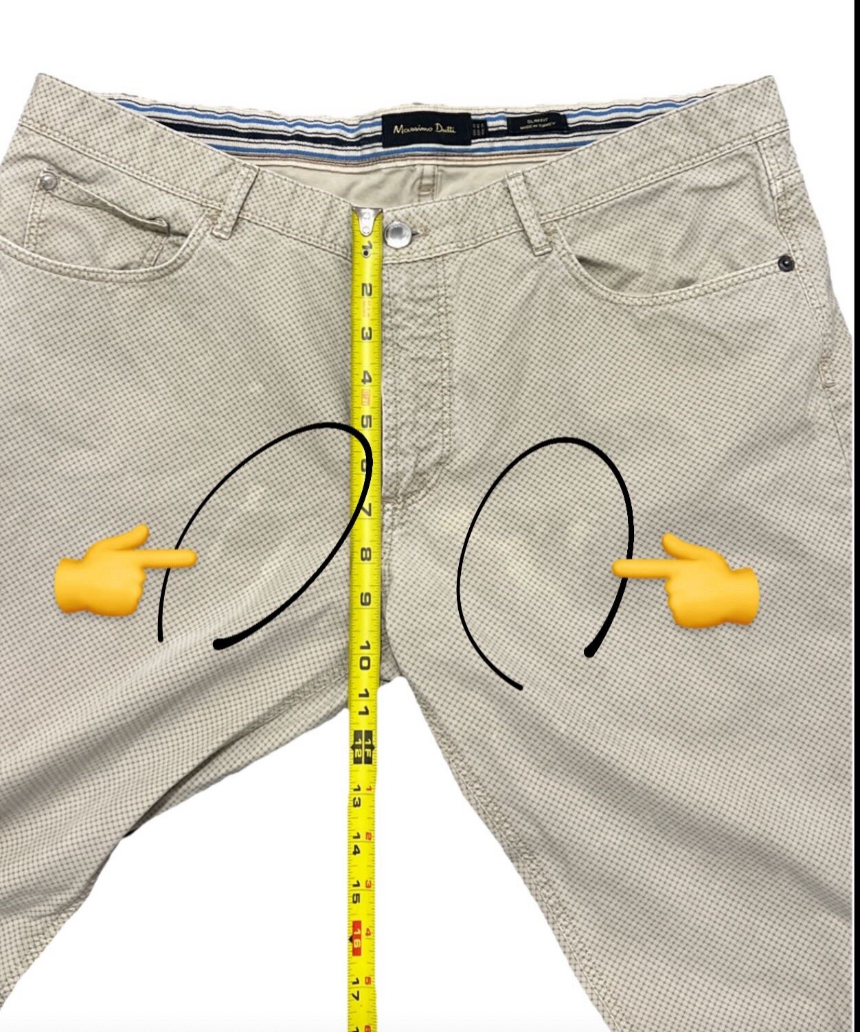 Massimo Dutti Chino Trousers Pants Mens 36x31 Beige Patterned Slim Fit thumbnail 12