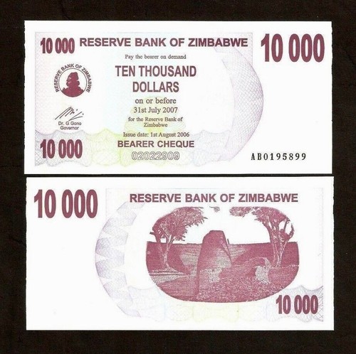 Zimbabwe 10000 DOLLARS P-46b 2006 Zim UNC Zimbabwean World Currency Money NOTE - Picture 4 of 4