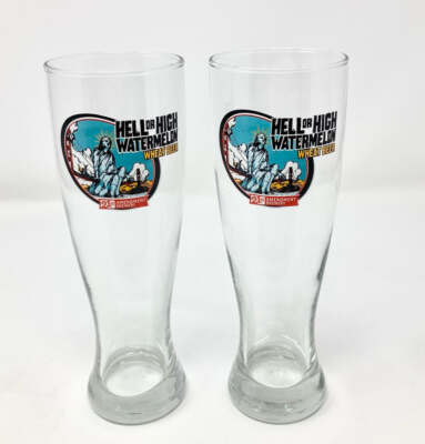 21st Amendment Brewery Hell or High Watermelon Pint Glass Set of Two