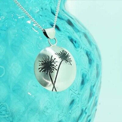 925 Sterling Silver Circular Domed Pendant Elegant Floral 925 Sterling Silver Circular Domed Pendant Elegant Floral