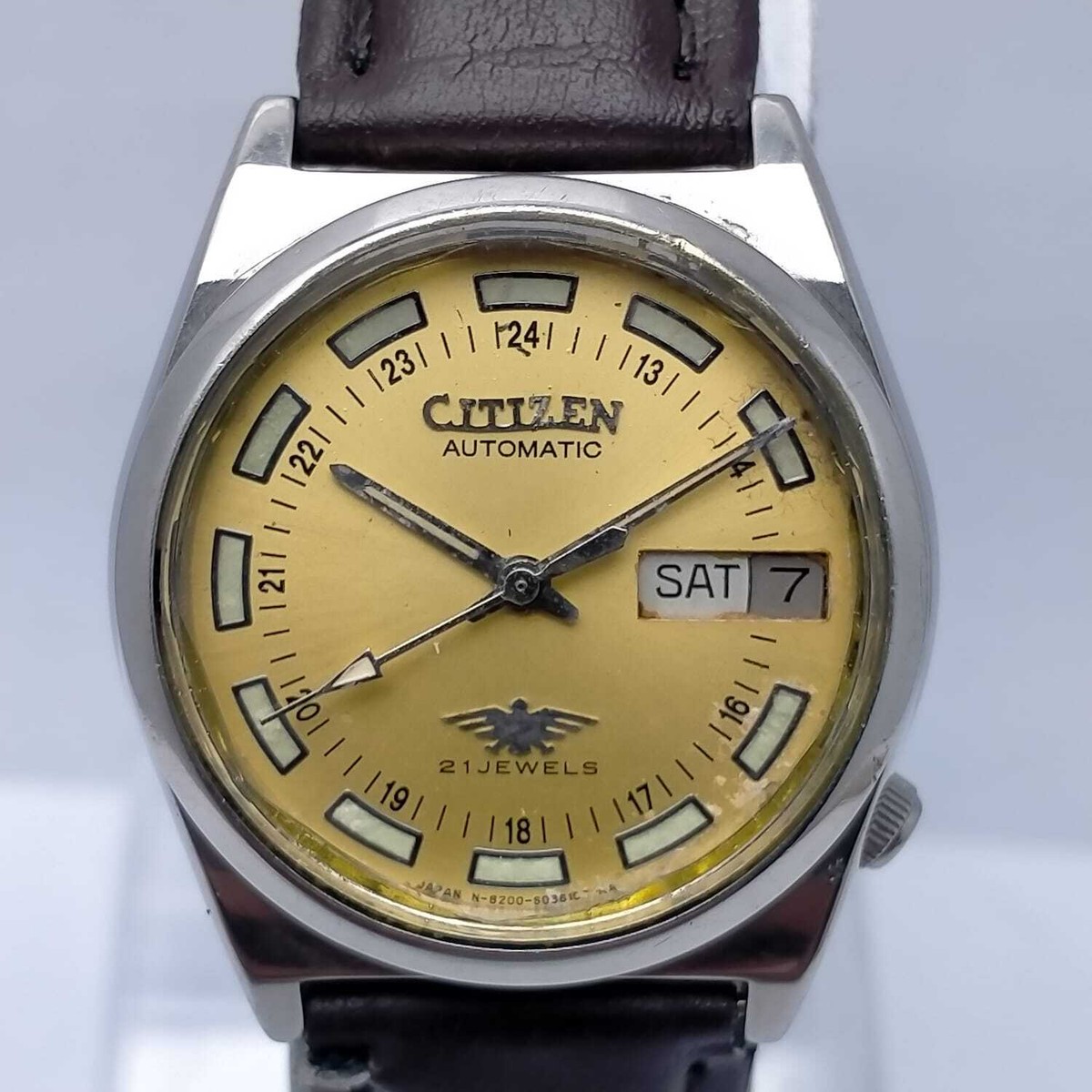 Vintage Of Citizen 21 Jewels Automatic Men Watch Day Date Japan