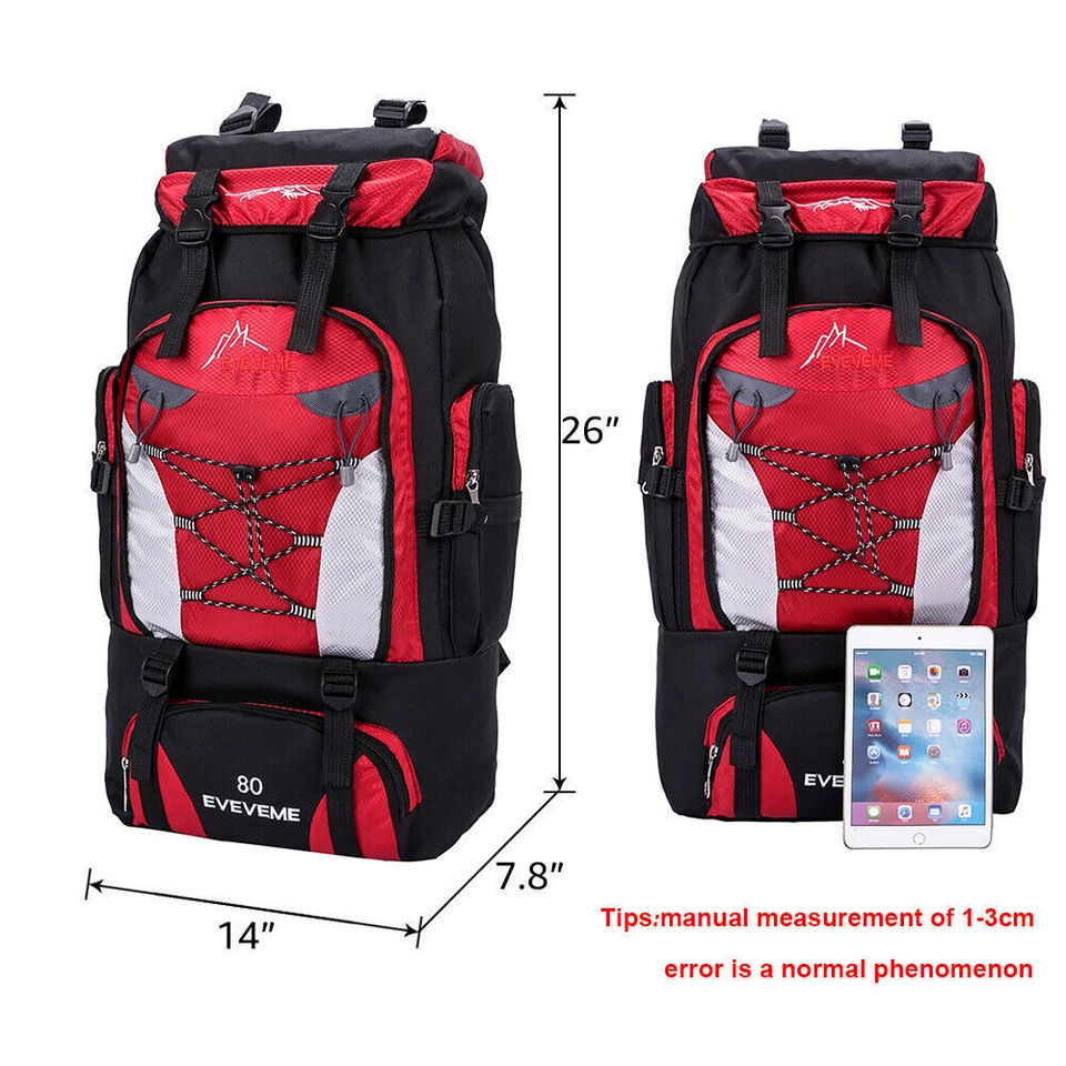 Mochila táctica grande 70/80/100L impermeable camping senderismo bolsa viaje al aire libre Foto 2 de 4