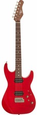 Michael Kelly 1962 Flame Solid Body Electric Guitar - Transparent Red